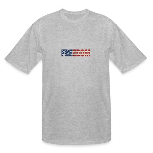 Freedom American Flag Distressed Patriotic Shirt - Men's Tall T-Shirt