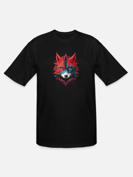 Fox Animal Zoo Illustration - Men's Tall T-Shirt - black