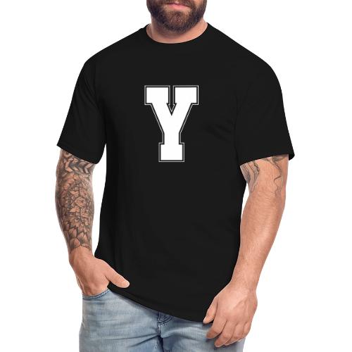 White Letter Y – Varsity Alphabet Monogram - Men's Tall T-Shirt