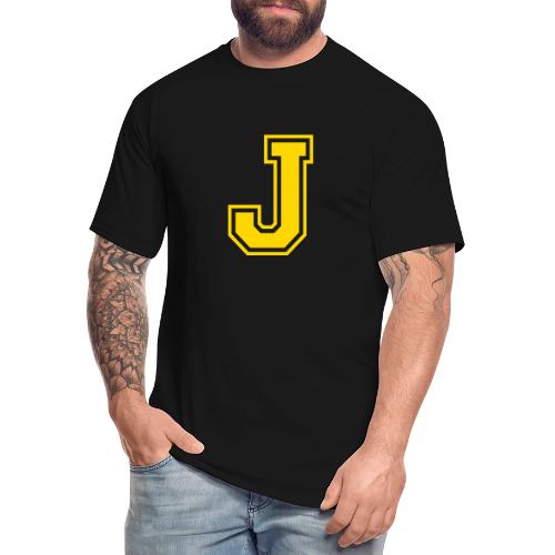 Letter J – Capital Athletic Alphabet Monogram - Men's Tall T-Shirt