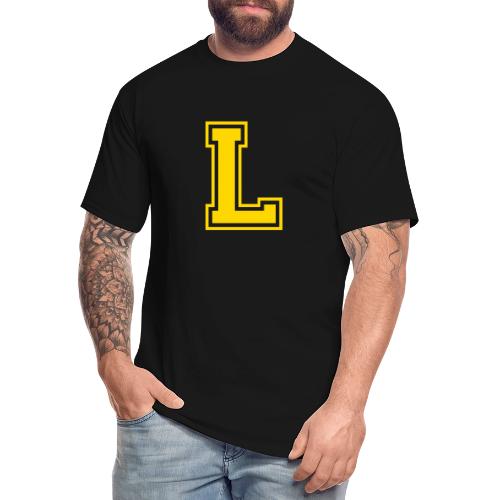 Letter L – Capital Athletic Alphabet Monogram - Men's Tall T-Shirt