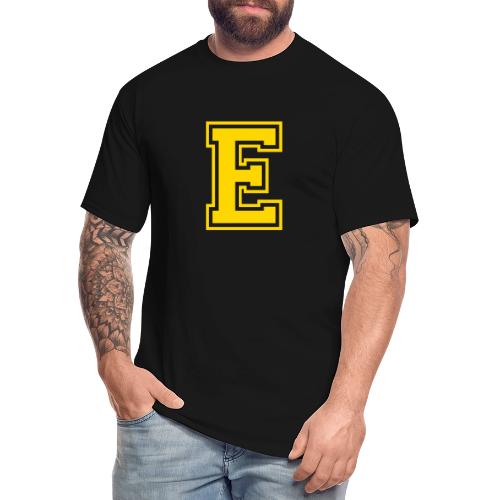 Letter E – Capital Athletic Alphabet Monogram - Men's Tall T-Shirt