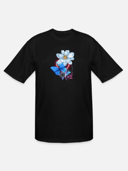 Love. Flowers, rose - Men's Tall T-Shirt - black