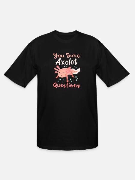 Axolotl Mexican Salamander Kawaii - Men's Tall T-Shirt - black