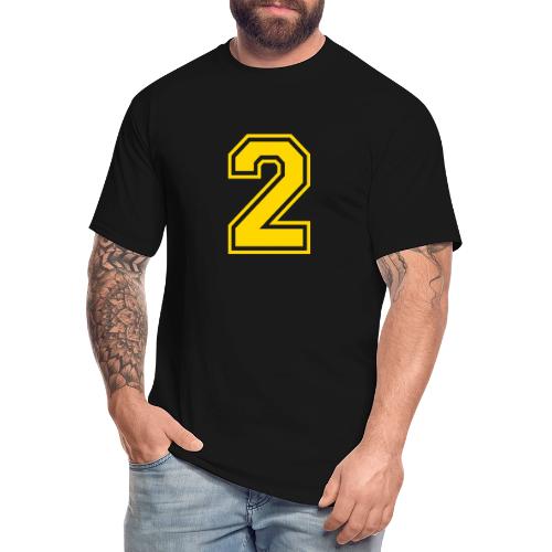 Number 2 in a classic athletic collegiate font - Men's Tall T-Shirt