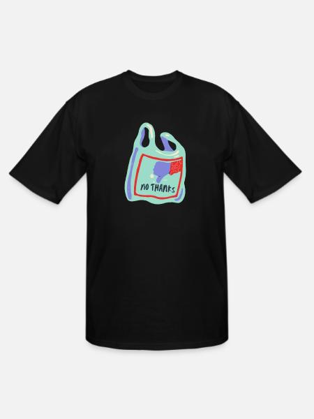 No Plastic Thanks - Men's Tall T-Shirt - black