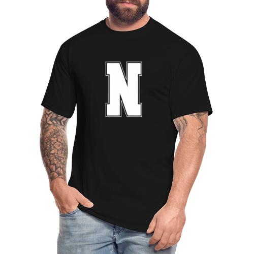 White Letter N – Varsity Alphabet Monogram - Men's Tall T-Shirt