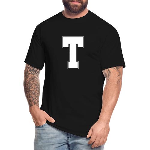 White Letter T – Varsity Alphabet Monogram - Men's Tall T-Shirt