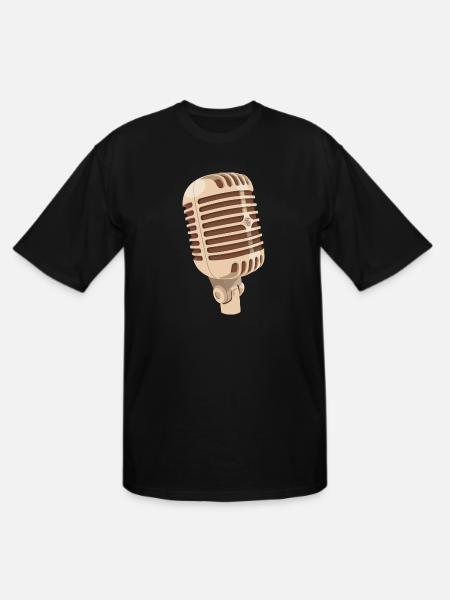 music microphone - Men's Tall T-Shirt - black
