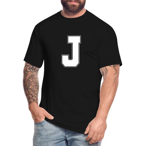 White Letter J – Varsity Alphabet Monogram - Men's Tall T-Shirt