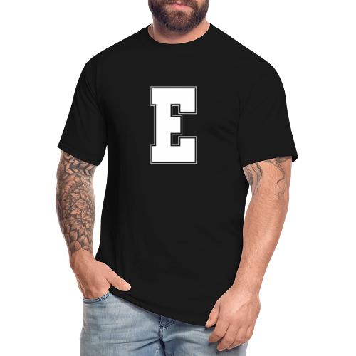 White Letter E – Varsity Alphabet Monogram - Men's Tall T-Shirt