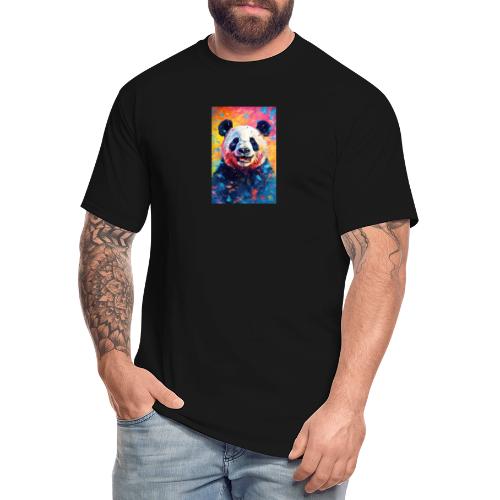 Paint Splatter Panda Bear - Men's Tall T-Shirt