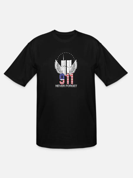 911 Never forget wings - Men's Tall T-Shirt - black