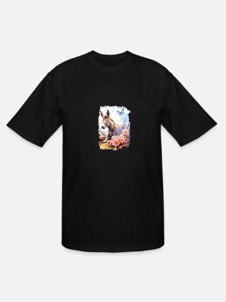 Mule Flower Butterfly - Men's Tall T-Shirt - black