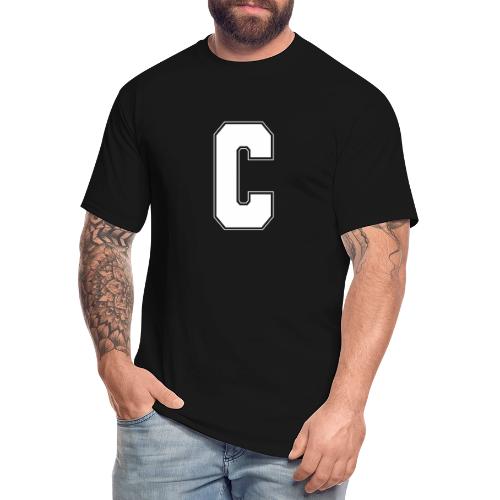 White Letter C – Varsity Alphabet Monogram - Men's Tall T-Shirt