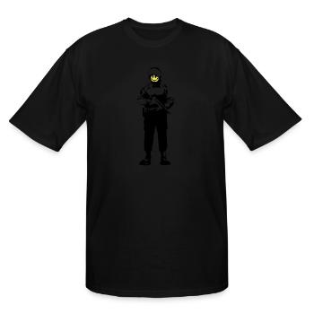 Banksy Smiley Face Cop - Men's Tall T-Shirt - black - Front - Brady (186cm)