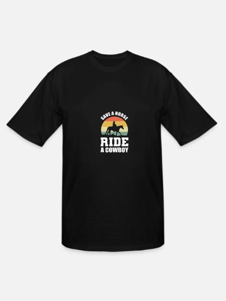 Ride a Cowboy Equestrian Gift - Men's Tall T-Shirt - black