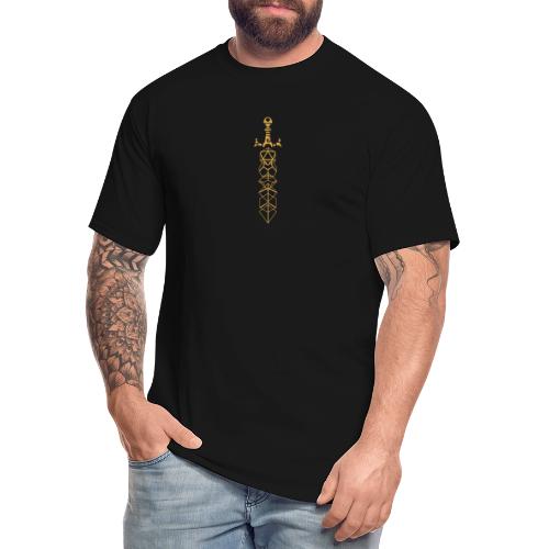 Gold Polyhedral Dice Sword - Men's Tall T-Shirt