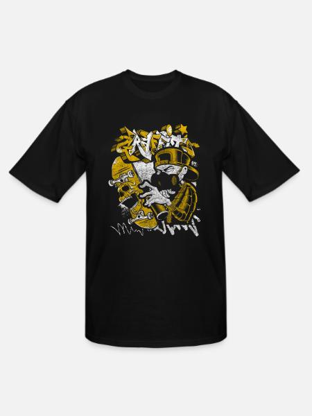 Spray Can Style Scene - Men's Tall T-Shirt - black