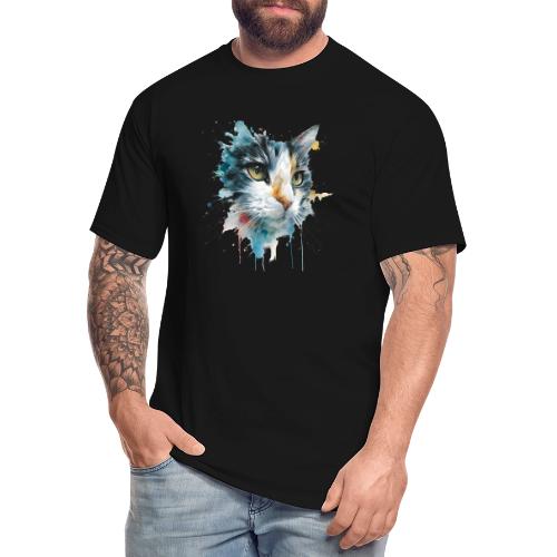 Watercolor cat face - Men's Tall T-Shirt