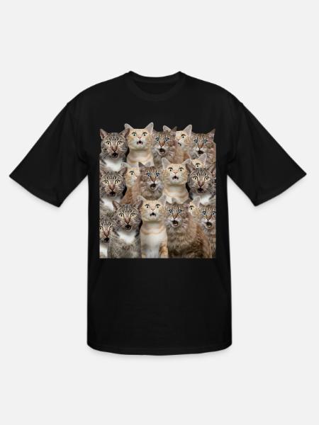 Surprised cats - Men's Tall T-Shirt - black