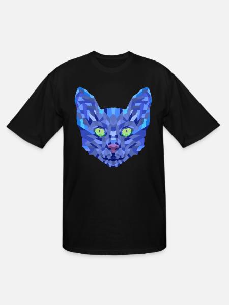 Blue cat face - Men's Tall T-Shirt - black