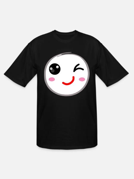 Winking face, Wink smile - Men's Tall T-Shirt - black