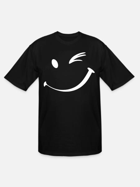 Winking face, Wink smile - Men's Tall T-Shirt - black