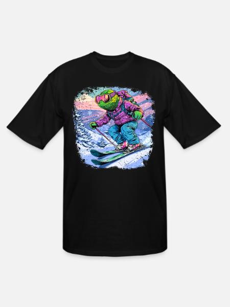 Chameleons Ski / Skiers Chameleon - Men's Tall T-Shirt - black