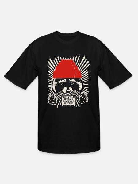 Raccoon DEVO Hat Poster – Bold Political Art Print - Men's Tall T-Shirt - black