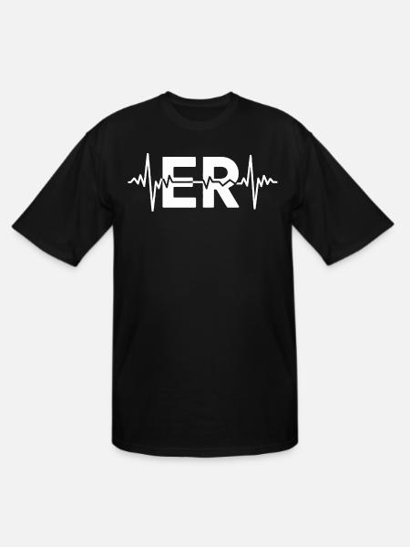 ER Pulse ECG Logo Tee - Men's Tall T-Shirt - black