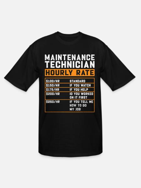 Maintenance Technician Hourly Rate - Men's Tall T-Shirt - black