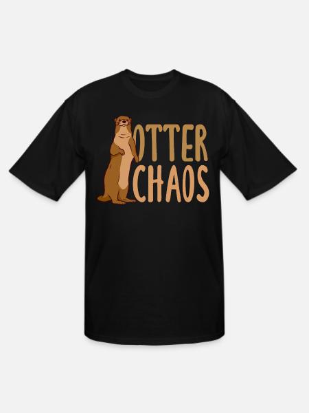 Pun Sea Otter Cartoon - Men's Tall T-Shirt - black