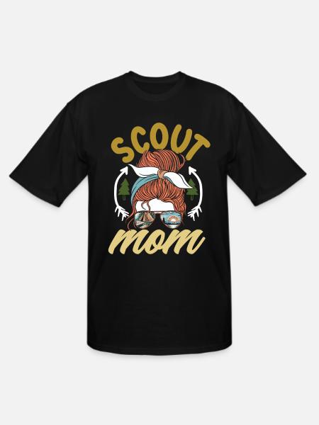 Messy Bun Scout Mom Scouting Mother - Men's Tall T-Shirt - black