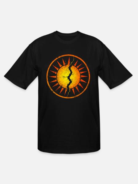 Cracked Sunburst Emblem - Men's Tall T-Shirt - black