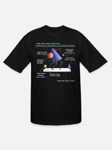 Retro Futuristic Cone Kinetic Construct T-shirt - Men's Tall T-Shirt - black