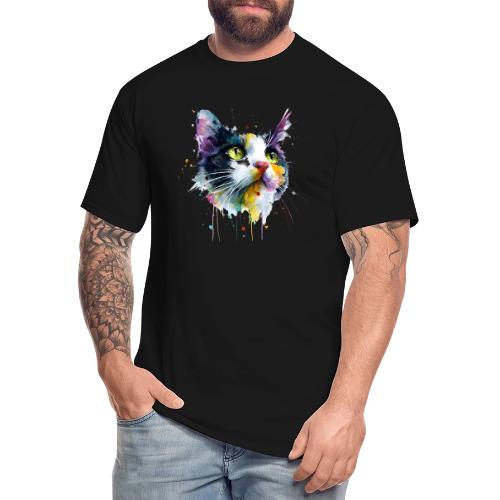 Cat: Painted Purr Expression - Men's Tall T-Shirt