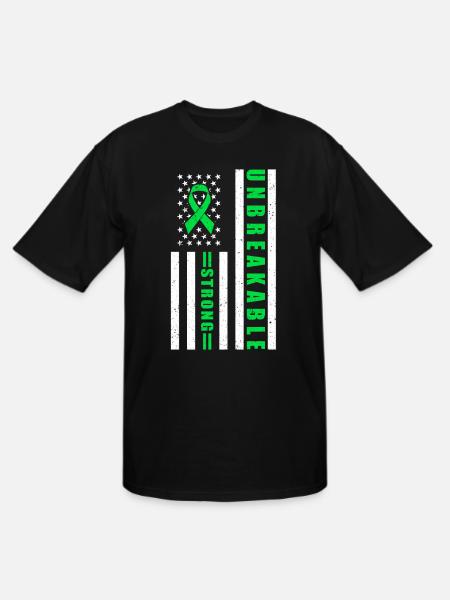 Unbreakable Strong Scoliosis Awareness Green - Men's Tall T-Shirt - black