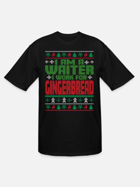 Waiter Christmas Saying - Men's Tall T-Shirt - black