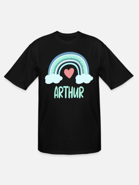 Arthur Name Rainbow Baby - Men's Tall T-Shirt - black