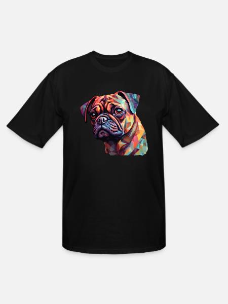 Pug Polygon - Men's Tall T-Shirt - black