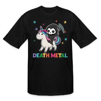 Death Metal - Death Riding Unicorn Funny Unicorn - Men's Tall T-Shirt - black - Front - Brady (186cm)