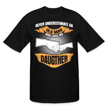 Dad Father Daughter Daughters - Men's Tall T-Shirt - black - Front - Brady (186cm)