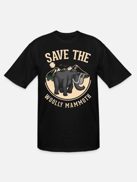 Funny Mammoth Prehistoric Animal - Men's Tall T-Shirt - black