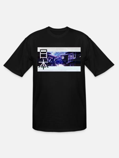 Japan Retro Aesthetic - Men's Tall T-Shirt - black