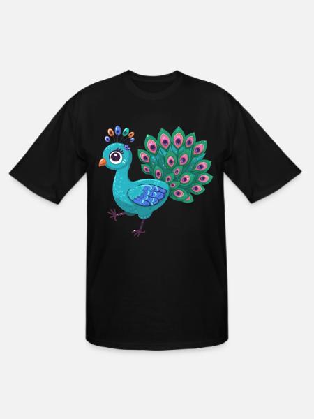 Majestic Peacock Display - Men's Tall T-Shirt - black