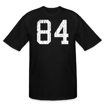 84 Retro Number - Men's Tall T-Shirt - black - Front - Brady (186cm)