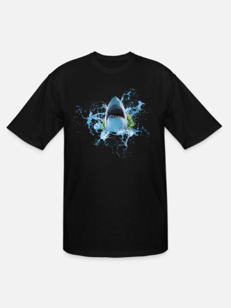Shark Shark Fish - Men's Tall T-Shirt - black