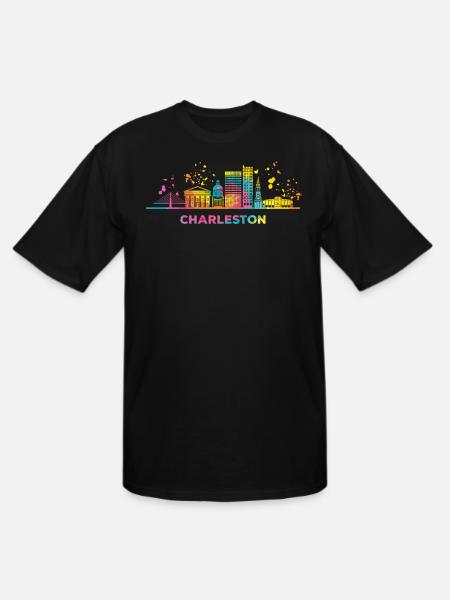 Charlestonian Skyline Charleston - Men's Tall T-Shirt - black