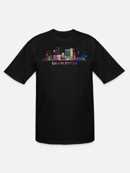 Charlestonian Skyline Charleston - Men's Tall T-Shirt - black